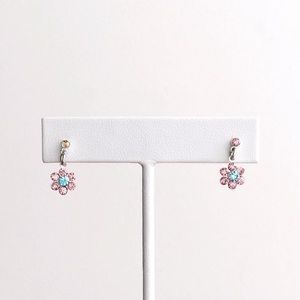 Vintage 2000s Y2K Pink & Blue Flower Earrings
